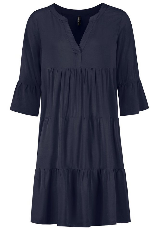 SUBLEVEL Strandkleid Sublevel Damen Kleid Strandkleid Sommerkleid 100% Viskose MIT VOLANTS von SUBLEVEL