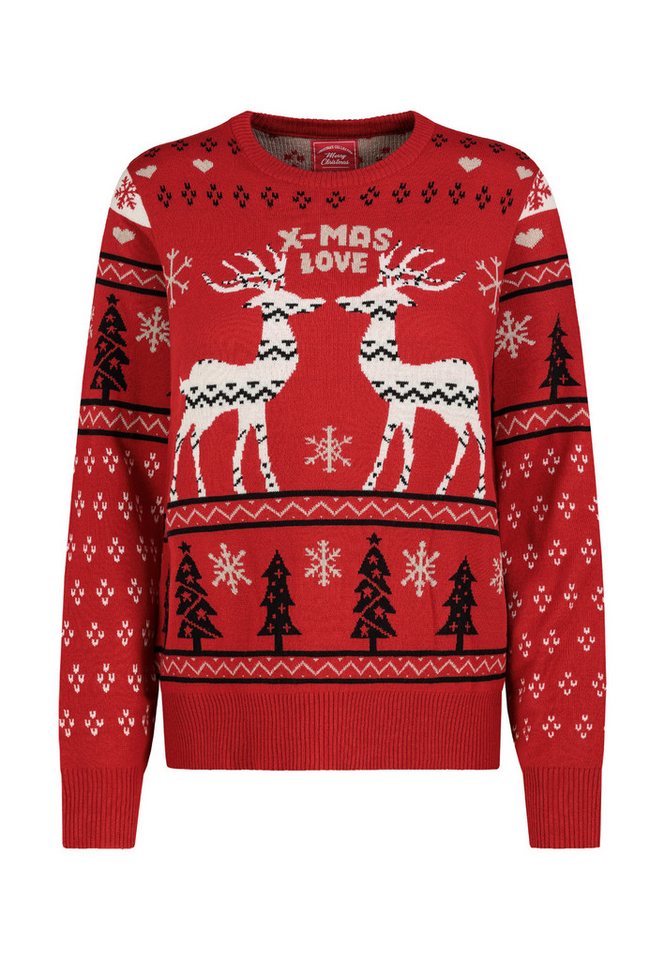 SUBLEVEL Strickpullover Damen Allover Weihnachtspullover von SUBLEVEL