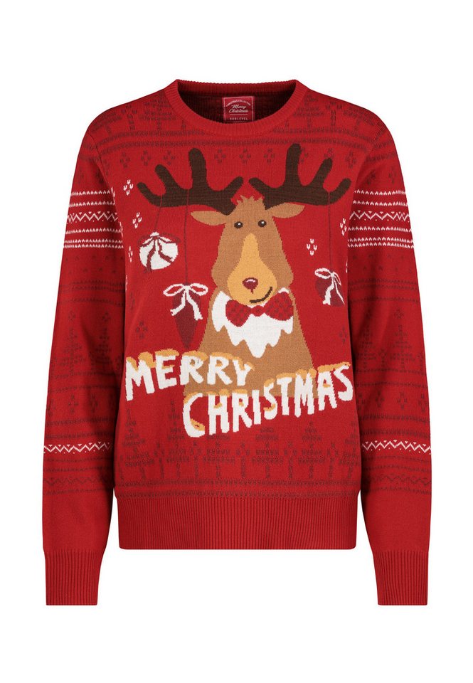 SUBLEVEL Strickpullover Damen Allover Weihnachtspullover von SUBLEVEL