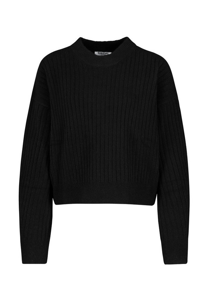 SUBLEVEL Strickpullover Damen Pullover Rundhalskragen Cropped Cropped Design moderner figurbetonter Schnitt von SUBLEVEL