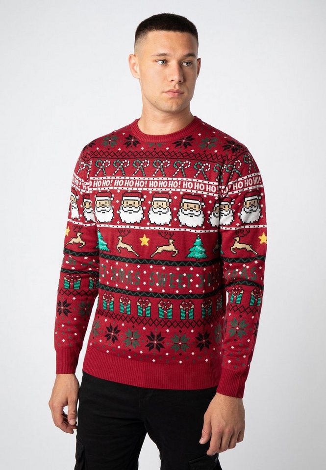 SUBLEVEL Strickpullover Herren Weihnachts Pullover originelle Motive Weihnachtspullover von SUBLEVEL