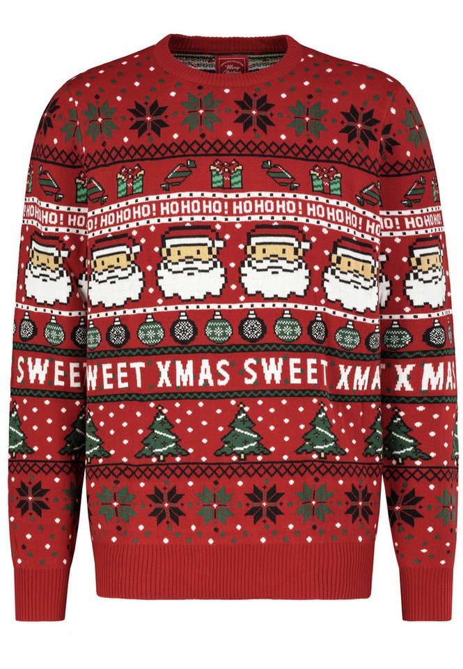 SUBLEVEL Strickpullover Herren Weihnachts Pullover originelle Motive Weihnachtspullover von SUBLEVEL