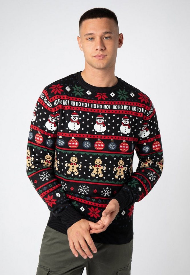 SUBLEVEL Strickpullover Herren Weihnachts Pullover originelle Motive Weihnachtspullover von SUBLEVEL