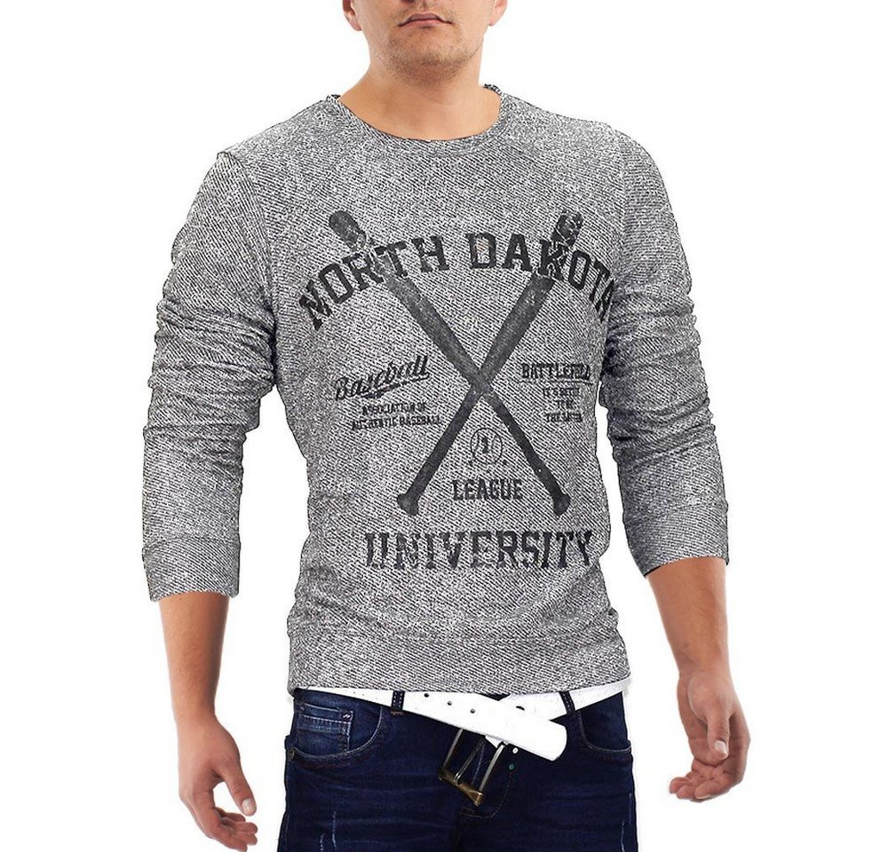 SUBLEVEL Strickpullover Sweatshirt College ID653 (1-tlg) 653 in Hellgrau von SUBLEVEL