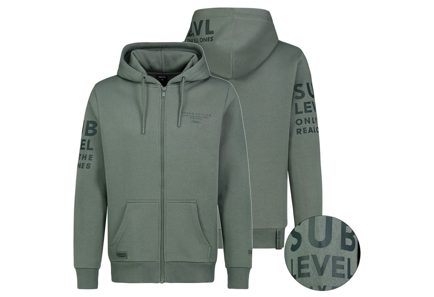 SUBLEVEL Sweatjacke Herren Sweat Jacke Hoodie Kapuzenpullover Übergangs Herbst Winter SUBLEVEL Sweatjacke Herren Sweat Jacke Hoodie Kapuzenpullover Übergangs Herbst Winter von SUBLEVEL
