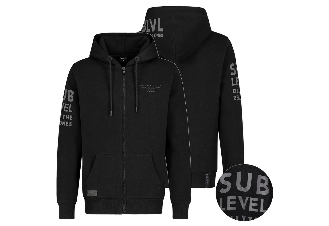 SUBLEVEL Sweatjacke Herren Sweat Jacke Hoodie Kapuzenpullover Übergangs Herbst Winter SUBLEVEL Sweatjacke Herren Sweat Jacke Hoodie Kapuzenpullover Übergangs Herbst Winter von SUBLEVEL