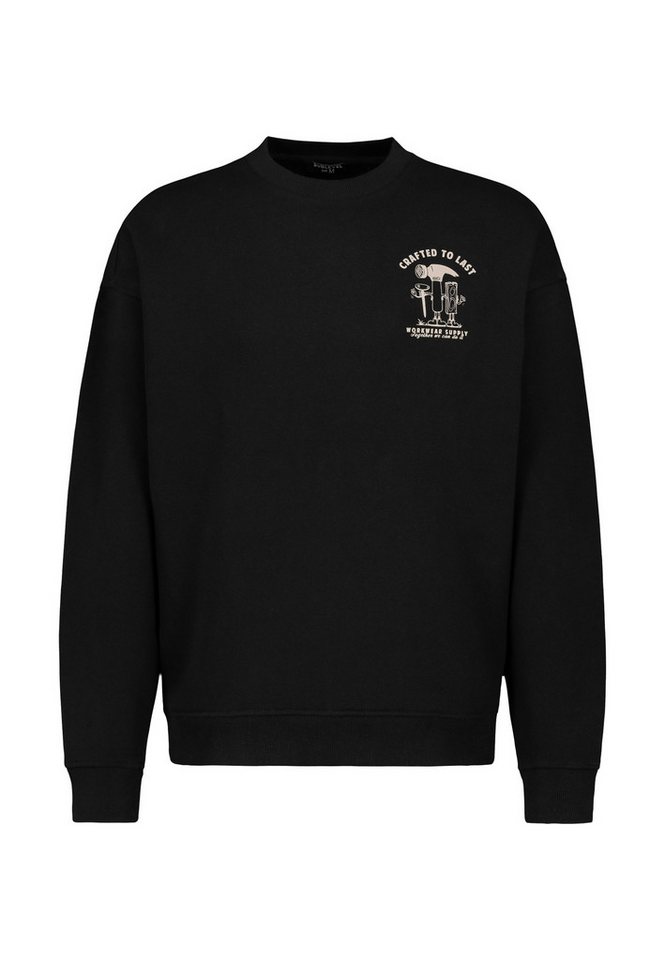 SUBLEVEL Sweatshirt Herren Pullover langarm oversize mit Prints Sweater, Sweatpullover von SUBLEVEL