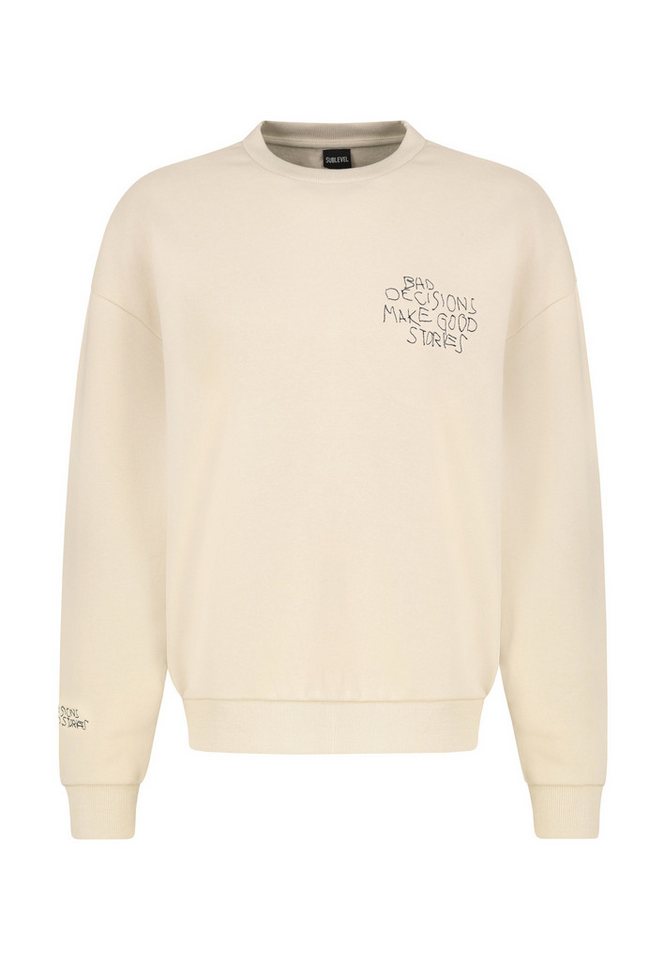 SUBLEVEL Sweatshirt Herren Pullover langarm oversize mit Stickerei Sweater, Sweatpullover SUBLEVEL Sweatshirt Herren Pullover langarm oversize mit Stickerei Sweater, Sweatpullover von SUBLEVEL