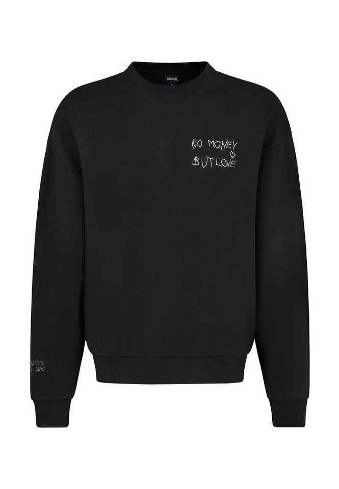 SUBLEVEL Sweatshirt Herren Pullover langarm oversize mit Stickerei Sweater, Sweatpullover von SUBLEVEL