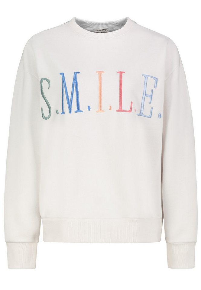 SUBLEVEL Sweatshirt Damen Pullover langarm bestickt Sweater, Sweatpullover von SUBLEVEL