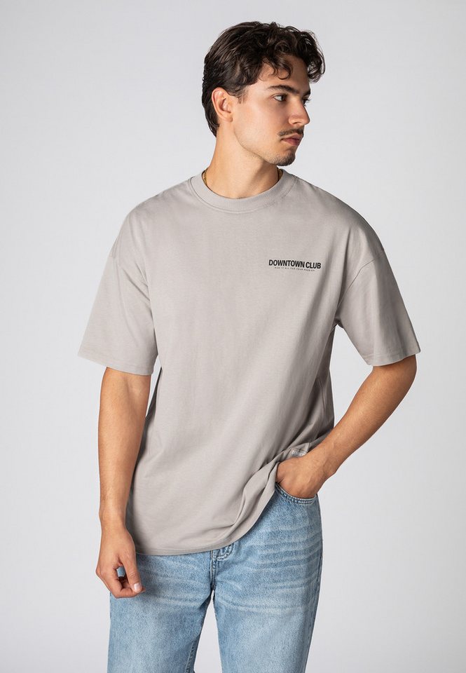 SUBLEVEL T-Shirt Herren Shirt Downtown Club Edition kurzarm, Baumwolle, oversize, Frontprint von SUBLEVEL