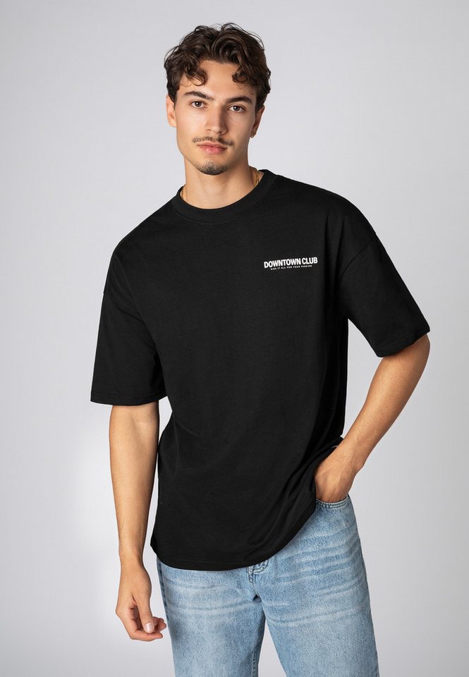 SUBLEVEL T-Shirt Herren Shirt Downtown Club Edition kurzarm, Baumwolle, oversize, Frontprint von SUBLEVEL