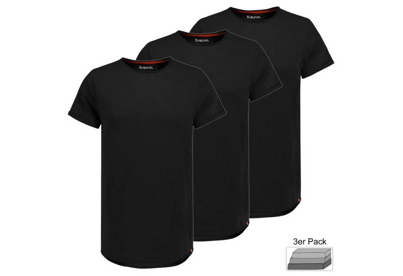 SUBLEVEL T-Shirt Kurzarm Rundhals 3er Pack (3-tlg) 3er Pack Basic T-Shirt von SUBLEVEL
