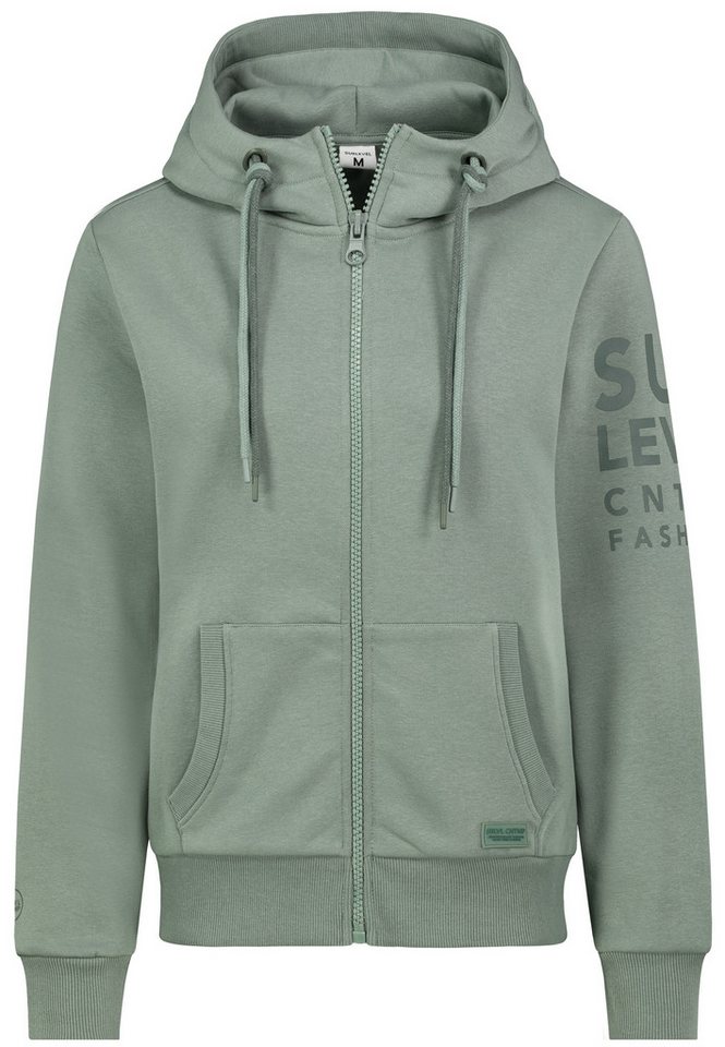 SUBLEVEL Trainingsjacke Weiche Kapuzen Sweatjacke mit Reißverschluss und Print Sweat von SUBLEVEL