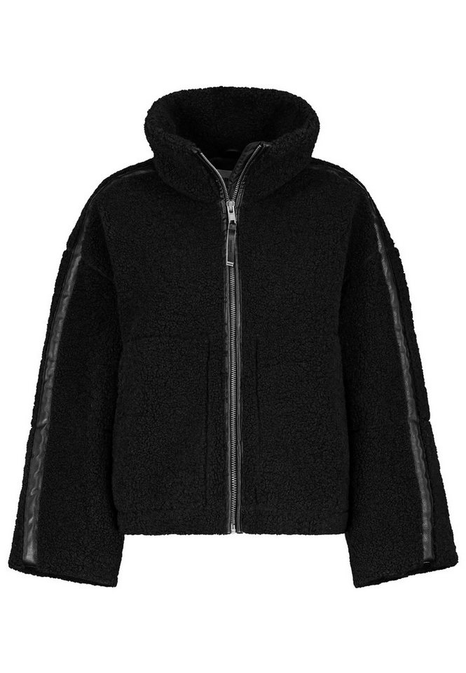 SUBLEVEL Winterjacke Damen Sherpa Teddyfleecejacke Oversize mit Stehkragen und Leistentaschen von SUBLEVEL