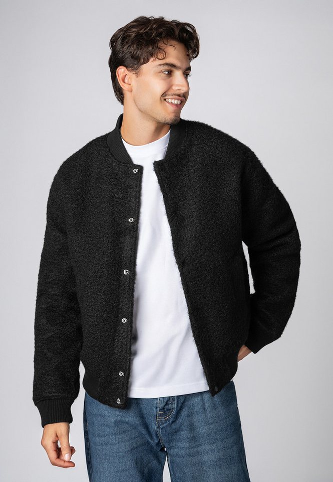 SUBLEVEL Winterjacke Herren Freizeitjacke in Wolloptik Übergangsjacke, Wolloptik, breite Leistentaschen von SUBLEVEL