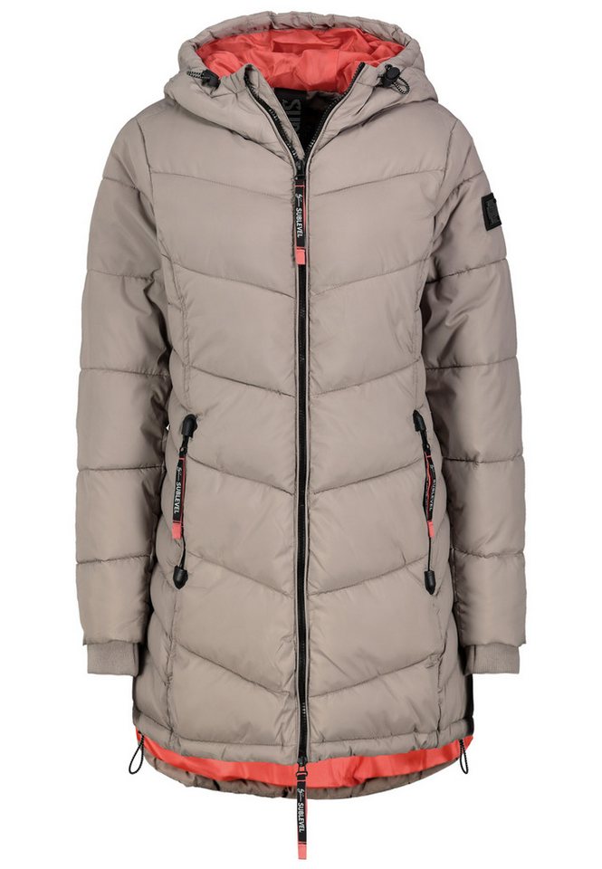 SUBLEVEL Wintermantel Steppmantel tailliert warm wattiert von SUBLEVEL