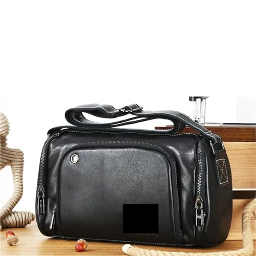 Große Weekender echt Leder Leder Herren Sporttasche Fitness Umhängetasche Retro Handtasche Reisetasche Große Kapazität Laptoptasche Querschnitt(Yellow Brown) von SUBLXPoten