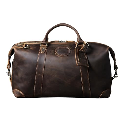 Große Weekender echt Leder Ledertasche Herren Wochenendtasche Outdoor Gepäcktasche Fitness Sporttasche Crossbody Handtasche von SUBLXPoten
