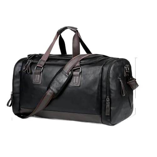 Große Weekender echt Leder PU-Leder Reisetasche Gepäck Weekender Overnight Tote for Männer Frauen Gym Sport Crossbody Handgepäck wasserdichte Handtasche(Color 2) von SUBLXPoten