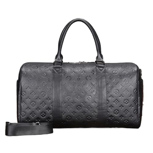 Große Weekender echt Leder Schwarze Herren Leder Reisetasche Fitnesstasche wasserdichte Handtasche Top Layer Rindsleder Crossbody Single Shoulder Bag(Color 3) von SUBLXPoten