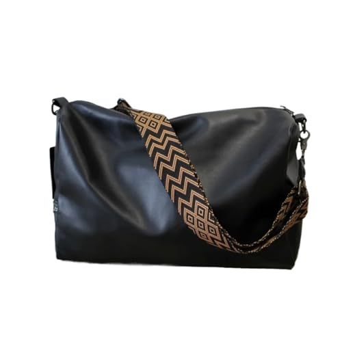 Große Weekender echt Leder Street Fitness Reisetasche Herren Schulter Crossbody Weiches Leder Große Tasche Lässig Reine Farbe Reißverschluss(Color 1) von SUBLXPoten