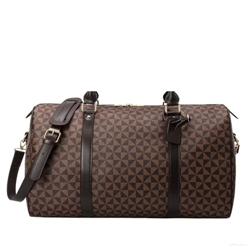 Große Weekender echt Leder wasserdichte Pu Fitness Handtasche for Männer Leder Umhängetasche Business Große Reisegepäcktasche for(Middle-Brown) von SUBLXPoten