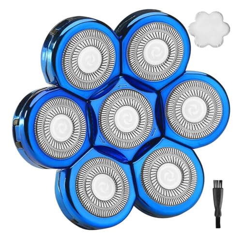 Auswechselbarer Elektrischer Rasierkopf 7D Cutter Floating Head Wasserdichter Rasierer Aus Rostfreiem Stahl For Männerklinge(7BLUE) von SUBRAZRP
