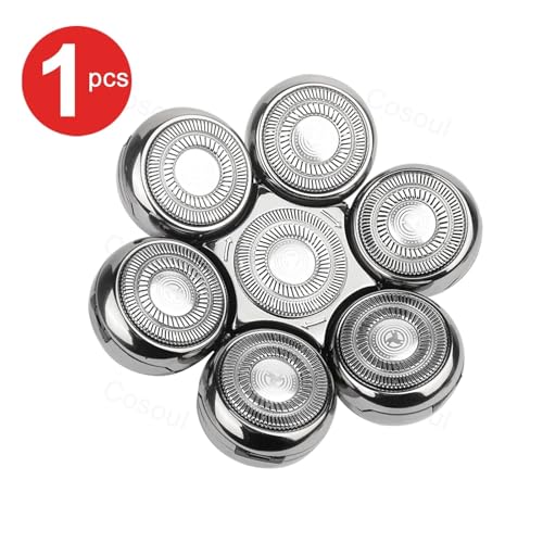 Ersatzrasiererköpfe, Klingen For Rasierer, Rasierkopf For Glatze, Rasierkopf, 7-Kopf-Rasierer, 5-in-1-Rasierkopf(1Pieces) von SUBRAZRP