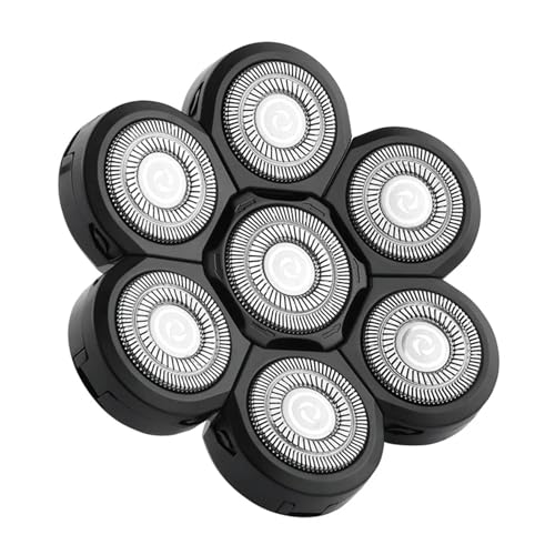 Klinge 3/4/5/6/7/8/9D Cutter Schwimmender Kopf Wasserdichter Elektrorasierer Aus Edelstahl For Männer Rasierer Ersatzklinge(7 knife head Black) von SUBRAZRP