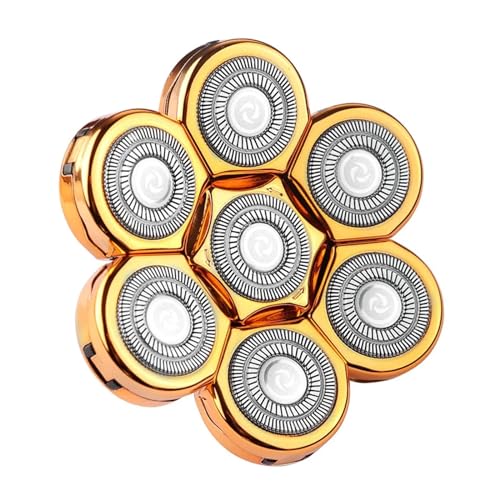 Klinge 3/4/5/6/7/8/9D Cutter Schwimmender Kopf Wasserdichter Elektrorasierer Aus Edelstahl For Männer Rasierer Ersatzklinge(7 knife head Gold) von SUBRAZRP