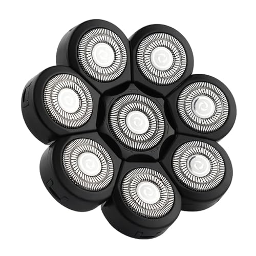 Klinge 3/4/5/6/7/8/9D Cutter Schwimmender Kopf Wasserdichter Elektrorasierer Aus Edelstahl For Männer Rasierer Ersatzklinge(8 knife head Black) von SUBRAZRP