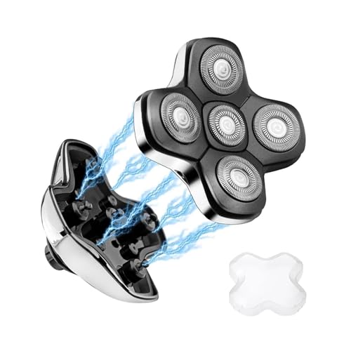 Kopfrasierer, Kompatibel Mit WAHFOX, Rasierersatzköpfe For SKULL SHAVER PITBULL(5D Silvery) von SUBRAZRP