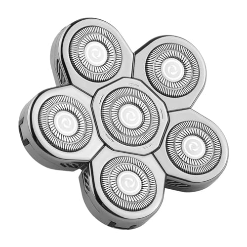 Zubehör For Intelligente Rasierapparate Mit Mehreren Klingen, Waschbarer Multifunktions-Rotationsrasierer For Herren, Ersatzkopf For Rasierapparate(8 knife head Silver) von SUBRAZRP