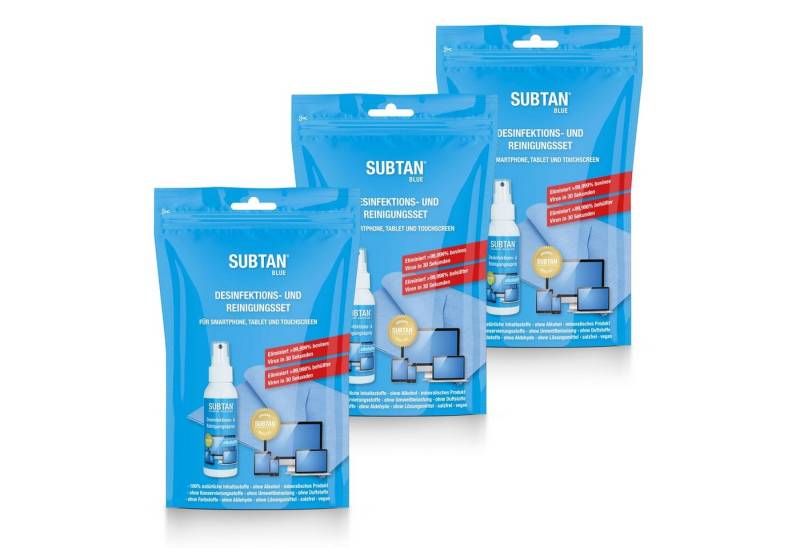 SUBTAN Blue Pocket Desinfektions- und Reinigungsset Reinigungsspray (3-St) von SUBTAN