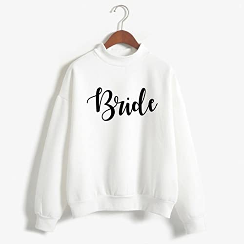 SUBX Bride Print Frauen Bachelorette Hochzeit Sweatshirt Korean O-Ausschnitt Pullover Dicke Herbstfrauen-2,M von SUBX