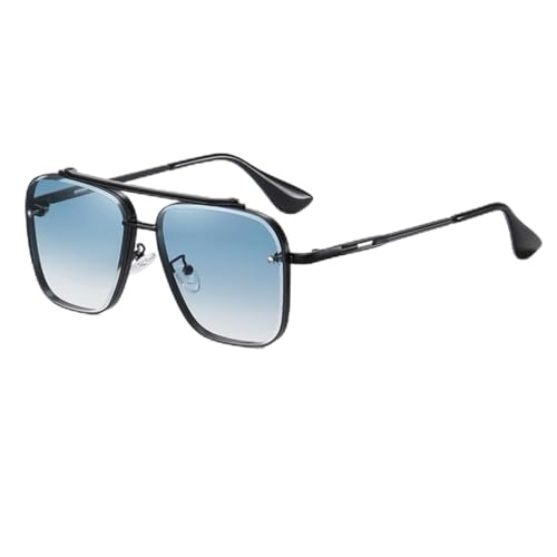 SUBX Neue Sonnenbrille mit Farbverlauf für Herren Mode Metall Big Frame Sonnenbrille Markendesign Luxus-Schwarz Blau von SUBX