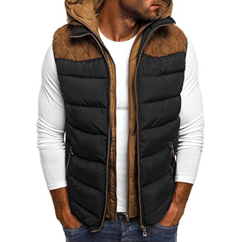 SUCES Herren Weste Steppweste Funktionsweste Outdoor Sportweste Herren-Westen Mit Hoodie Kapuze Vest Frezeitweste Ärmellos Outdoor von SUCES