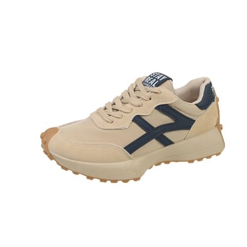 Damen Schwarz Flache Turnschuhe Anti-Rutsch Wildleder Trainer Anti-Kollision Dämpfung Laufschuhe Bequem Weich Nicht Abnutzbar Bequem Höhenverstellbar Bequem von SUCHETA