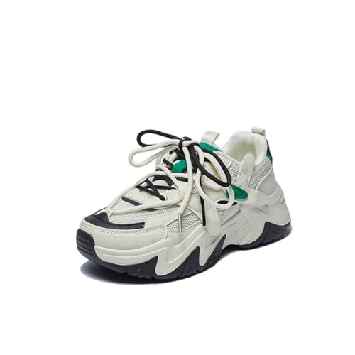 Daddy Schuhe Weibliche Sport Stil Casual Schuhe Koreanische Version der Hundert Matching Dicker Boden Laufschuhe Outdoor Mesh Atmungsaktiv Nicht Stuffy Feet von SUCHETA