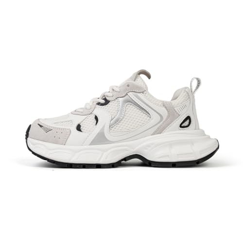 Damen Dicke Sohle Kleine Taille Höhe erhöhen Sportschuhe Casual Mesh Atmungsaktiv Komfortabel Soft Daddy Schuhe 4cm Heel High Sportschuhe von SUCHETA