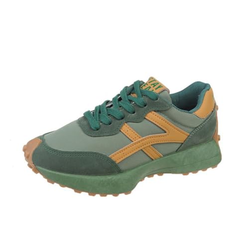 Damen Schwarz Flache Turnschuhe Anti-Rutsch Wildleder Trainer Anti-Kollision Dämpfung Laufschuhe Bequem Weich Nicht Abnutzbar Bequem Höhenverstellbar Bequem von SUCHETA