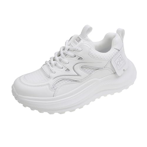 SUCHETA Damen dicken Boden Höhe Erhöhung Runde Kopf Sportschuhe weichen Boden Mesh atmungsaktiv Casual Pops Schuhe bequemen weichen Sportschuhe von SUCHETA