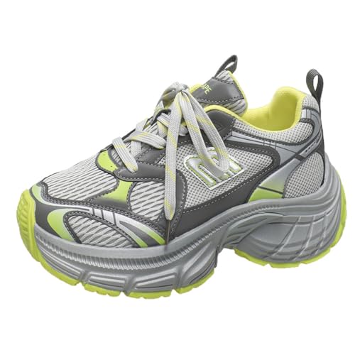 Damen große Größe Plattform Höhe erhöhen Trainer Lace-up atmungsaktiv Mode Klassische Sportschuhe rutschfest tragbar Paare Laufen Sportschuhe von SUCHETA
