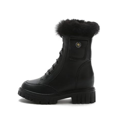 SUCHETA Herbst und Winter gepolsterte Schneestiefel Frauen dicken Boden kurze Stiefel Hang mit Knöchel Stiefel Baumwolle Stiefel innerhalb der hohen Reißverschluss Seite kleine Taschen von SUCHETA