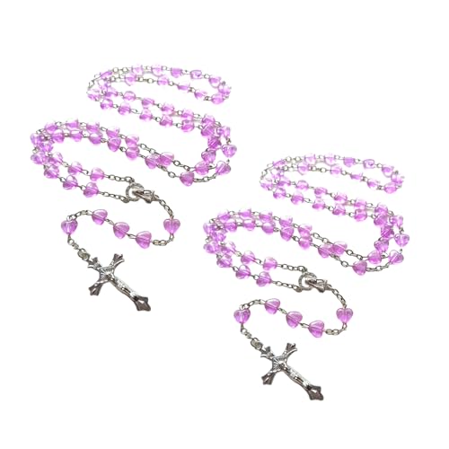SUCHUANGUANG Elegante Kristall-Rosenkranz-Perlen-Halskette mit Jungfrau-Christus-Anhänger katholischer Schmuck Geschenk für Frauen und Mädchen Weihnachten von SUCHUANGUANG