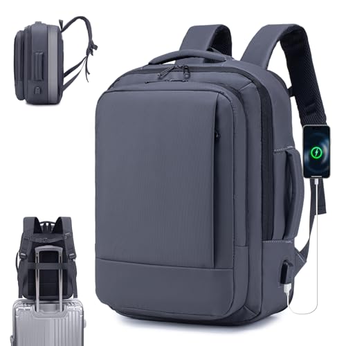 SUCIKORIO 40x30x15cm British Airways Air France Erweiterbarer 10cm 40x30x25cm Reiserucksack Handgepäck Flugzeug Wasserdichter Travel Laptop Rucksack 15,6 Zoll Mit USB Daypack Für Damen Herren Reisen von SUCIKORIO