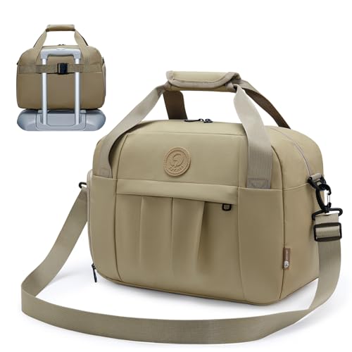 SUCIKORIO 40x30x20 Wizzair Vueling Eurowings Handgepäck Tasche für Flugzeug, Wasserdicht Leder Reisetasche Faltbar Cabin Bag 25L Carry On Luggage Weekender Damen Herren Mit Nasstasche und Schuhfach von SUCIKORIO