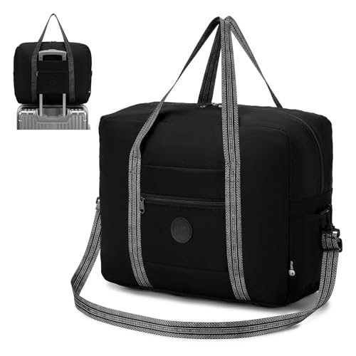 SUCIKORIO 45x36x20cm easyJet Handgepäck Tasche für Flugzeug, Wasserdicht Nylon Reisetasche Faltbar Klein Cabin Bag 30L Carry On Luggage Weekender Mit Verstellbarem Schultergurt Für Damen Herren von SUCIKORIO