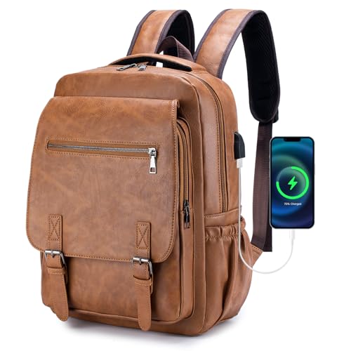 SUCIKORIO Leder Rucksack 40x30x15cm British Airways Wizzair Handgepäck Flugzeug, Wasserdicht Reiserucksack Herren Damen Modern Elegant Travel Rucksack mit 15,6 Zoll Laptopfach für Reisen, Eurowings SUCIKORIO Leder Rucksack 40x30x15cm British Airways Wizzair Handgepäck Flugzeug, Wasserdicht Reiserucksack Herren Damen Modern Elegant Travel Rucksack mit 15,6 Zoll Laptopfach für Reisen, Eurowings von SUCIKORIO